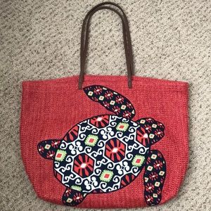 Vera Bradley Sea Turtle Straw Beach Bag
